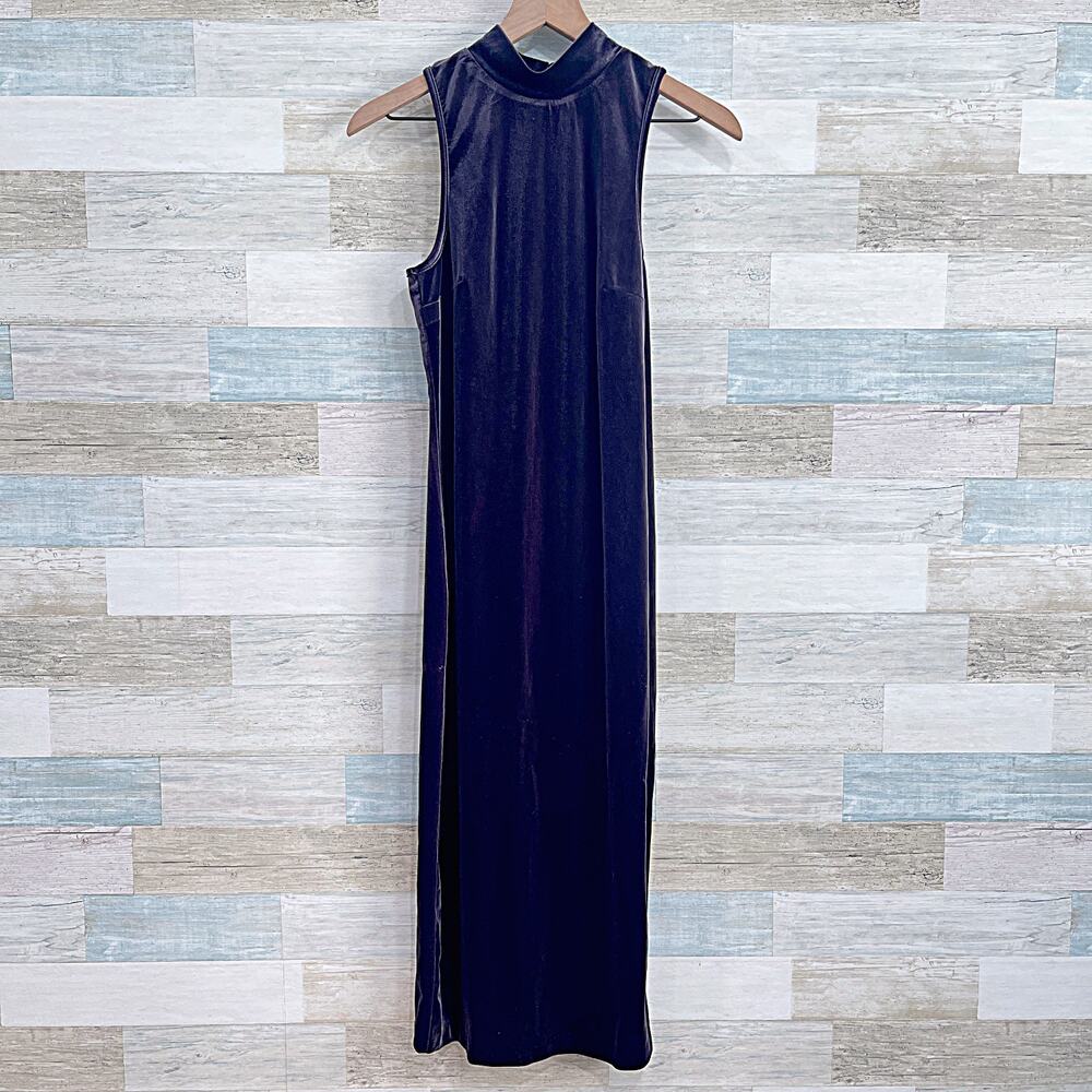 Staring At Stars Urban Outfitters Velvet Mock Neck Dress Purple Womens Medium